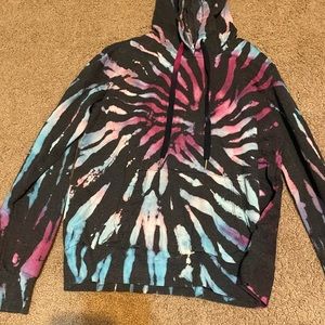 Tie dyed cotton hoodie
